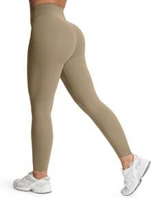 Aoxjox High Waisted Workout Leggings For Women Tummy Control Buttery Soft Yoga Metamorph Deep V Pants 26" - Volcanic Gray - View 3