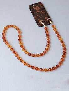 Bernsteinfarbe luxuriöser acrylischer Perlen-Lanyard Trageriemen für Handys, Umhängetasche Handykette