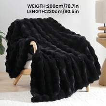 1pc Solid Color Plush Blanket, Available In Multiple Colors, Soft & Warm Faux Fur Luxury Style Throw Blanket, Suitable For Living Room, Bedroom, Sofa And More, Fluffy Long Pile Blanket, Soft & Cozy Sofa Throw, Autumn Decor, Room Decor, Back To School, Study Supplies