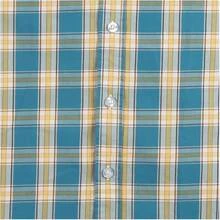 Mens Short Sleeve Plaid Button Down Shirt Western Casual Shirts With Two Pocketshalloween - 湖藍色 - 查看 10