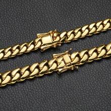 1pc Men's 18K Gold Plated Plated Cuban Link Chain Bracelet  8-22mm Men'S Cuban Chain  Classic Hip-Hop Accessory 316L  Stainless Steel Unisex Gift Music 2025 Autumn And Winter Fashion Bracelet Auspicious New Year Gifts - 16毫米/0.62英寸 - 查看 8