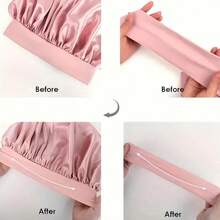 1pc/Set Satin Bowknot Adjustable Elastic Sleep Cap, Lightweight Bathing Shower Cap - Comfortable Fit With Drawstring, Unisex Hair Care For Sleeping, Satin Smooth Design Sleep Bonnet - Multicolor - View 8