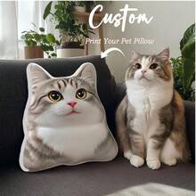 1pc Customized Pet Throw Pillow, Personalized Dog/Cat Cushion, Soft Plush Large Pillow, Colorful Home Decor, Unique Pet Memorial Gift, Suitable For Christmas, Thanksgiving, Halloween And Special Occasions - Multicolor - View 2