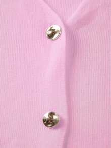 FOR BEAUTY V领短袖女士针织开衫，时尚优雅，适合通勤，是新年和情人节的绝佳礼物。