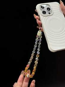 彩虹珠 | 7色水晶彩虹渐变色手机挂绳、手机挂绳、包包挂饰 - 金色 - 查看 5