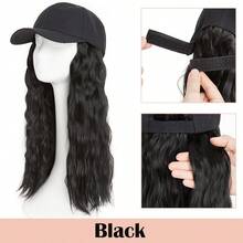16inch/40cm Adjustable Baseball Cap Hat With Long Wavy Curly Hair Wig Synthetic Hairpiece Corn Wave Curly Hair Extensions For Women Daily Wear, Easy To Put On And Take Off, Natural Looking, Soft And Breathable, Perfect For Casual Outings And Sports Events Halloween Xmas Party - 彩色 - 查看 19