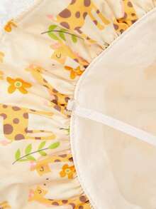 Balabala Baby Sun Hat Floral Brim Cute Fashionable Sun Protection - Yellow-green Hue - View 6