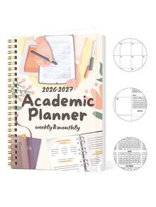 Trees 2026-2027 年月度计划笔记本，A5 简约周计划和月度计划学年日历笔记本，32 页办公和学校用品，完美的教师礼物 - 彩色 - 查看 5