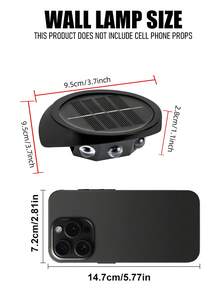 1 件户外太阳能壁灯，600mAh 镍氢电池，超亮凸透镜灯泡，暖光/白光，节日装饰氛围灯，LED 灯泡上下照明，可调光束角，太阳能防水户外壁灯，简约设计，适用于走廊、别墅、酒店、圣诞节和万圣节装饰、户外露营氛围灯、安全照明夜灯 - 升級款-3led凸鏡 - 查看 8