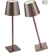 1 peça/2 peças Lâmpada Sem Fio Recarregável, Luminária de Mesa LED Portátil com Controle de Toque, Dimmer de 3 Cores, Alimentada por Bateria, À Prova d'Água, Adequada para Sala de Jantar, Quarto, Acampamento (Marrom)