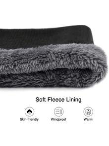 Winter Knit Beanie Hat Neck Warmer Scarf And Touch Screen Gloves Set 3 Pcs Thermal Lined Skull Cap For Men Knit Beanie Winter Thick Solid Thermal Lined Beanie Hats For Men Warm Skiing Beanies Fall