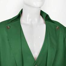 Mens Pirate Coat Steampunk Jacket Tailcoat Renaissance Jacket Halloween Hatter Costume - Green - View 4