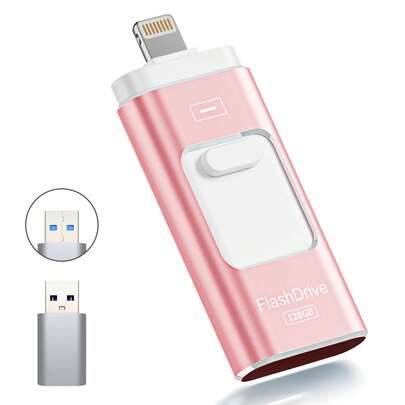 BLANBOK+ Apple MFi Certified 128GB Flash Drive For Phone Thumb Drive Photo Stick, USB Memory Stick Phone Flash Drive For Photos Videos, High Speed Jump Drive Compatible For Phone/IPad/Android/PC