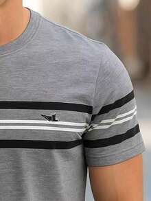 DAMAI MEN'S FASHION Short Sleeve Men's T-Shirt With Round Neck, Ideal For Everyday Use - Xám - Xem 2