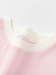 Balabala Girls Long Sleeve T-Shirt 2025 Spring/Fall New Basic Top - Red and White - View 6