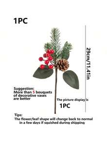 1/3/5/130 chiếc Cành trang trí Giáng sinh nhân tạo 11,41 inch - Cành quả mọng đỏ hỗn hợp, cành thông giả với quả thông phun sơn và lá cây nhựa ruồi, tạo nên những lẵng hoa và vòng hoa tuyệt đẹp, thích hợp cho trang trí ngày lễ mùa đông, trang trí ban công, trang trí hiên nhà, hoa mùa thu, trang trí phòng mùa thu, trang trí Giáng sinh, trang trí ngoài trời Halloween, nhà bếp, trang trí tựu trường, phòng tắm, đồ dùng cần thiết cho sinh viên đại học, quà tặng Giáng sinh, đồ nội thất sân vườn, quà tặng cho phù dâu. - Đỏ Xanh 1 - Xem 2