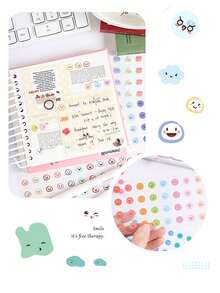 Un paquete de 8 pegatinas con expresiones lindas. Se pueden usar para scrapbooks, diarios, tarjetas de felicitación, pegatinas para teléfonos móviles, botellas de vidrio, sobres, manualidades DIY, calendarios, decoración del hogar, elaboración de artesanías, decoración de regalos, planes diarios y pegatinas escolares.