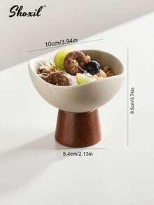 shoxil 1 قطعة وعاء سيراميك مرتفع القاعدة، وعاء حلوى، وعاء آيس كريم، طبق عرض وجبات خفيفة، صينية تقديم للطعام، مناسب لوجبات الشاي بعد الظهر، التجمعات العائلية، غرف النوم، المقاهي، الاستخدام خلال شهر رمضان - كأس الحلوى - مشاهدة 9