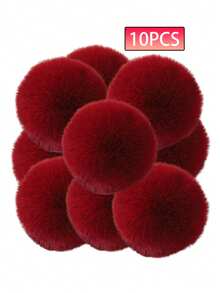 1/2/10pcs6cm Faux Fur Rabbit Plush Balls, 23 Colors, 2.36 Inch Pompoms With Elastic Band, Can Be Used As Decorations For Bags, Key Chains, Shoes, Scarves, Knitted Hats And Pendants, Suitable For Women And Girls