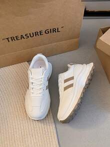 Teens' Casual Sneakers, Back To School Bestseller For Autumn/Winter, Non-Slip & Durable Girls' Shoes, Versatile Sports & Leisure Small White Shoes