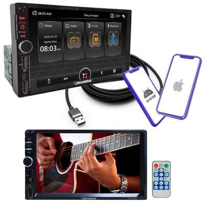  Multimídia Roadstar RS-401BR Plus 7" 1DIN Bluetooth USB