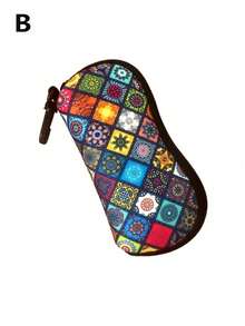 1 pieza Estuche para gafas de moda y colorido, de material duradero, estuche suave y portátil para anteojos de sol para viajes y deportes, caja compacta y protectora para almacenamiento de gafas de automóvil