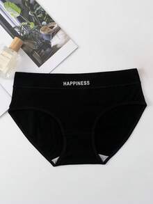 7pcs Soft Comfortable Maillard Colored English Letter Print Women's Briefs - Multicolor - View 5