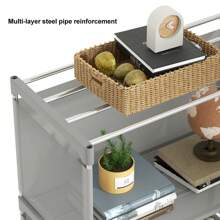 6 Layer Portable Bookshelf, Closet Organizer, Freestanding Wardrobe Shelf With Backboards, Multifunctional DIY Cube Storage Solution For Bedroom, Living Room, Office - Maximizes Space