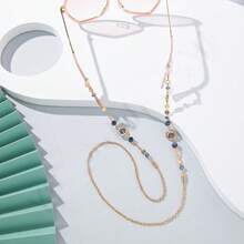 1 szt. Sztuczny łańcuszek do okularów z cyrkonii, modny dla kobiet