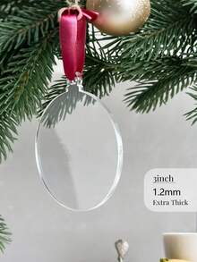 12pcs-3" Clear Round Acrylic Christmas Ornament 2026, DIY Bulk Blank Circle Bulb Xmas Bauble Tree Decorations, Stocking Name Tag, Holiday Tags, Momento,Keychain Blanks,Bulk Acrylic Circles Clear Disc Ornaments Blanks With Hole For Vinyl, DIY Keychain And Craft Project,Christmas Tree Ornaments,3 Inch Clear Round Acrylic Flat Disc Ornaments Blanks - Transparent Circle Discs For Christmas, Winter, New Year Party Hanging Decorations