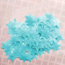 100pcs/200pcs, Decorative Stickers, 3D Luminous Star Stickers, 3cm Plastic Self-Adhesive Fluorescent 3D Wall Stickers For Children's Rooms, Luminous Stickers Room Decor Wall Decor