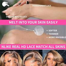 13x4 13x6 波浪蕾丝前假发，人发混合高清透明蕾丝前假发，预拔婴儿头发，自然发际线，200% 密度巴西处女发，柔软自然，耐热，女士礼物 - S4/27 - 查看 7