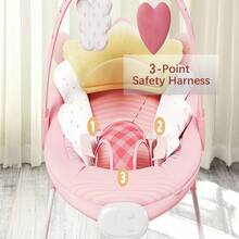 Baby Bouncer,Portable Baby Bouncer For Infant,Modern Baby Bouncer Seat,Infant Bouncers With Music For Babies 0-6 Months Up To 20 Lbs Lightweight For Indoor And Outdoor As Hallowee & Christmas Gifts - Pink - View 6