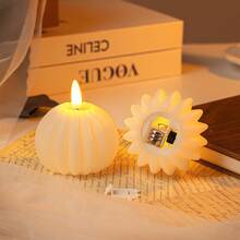 1 pieza de velas decorativas electrónicas, accesorios de decoración de fotos, luces de velas LED simuladas para cumpleaños, graduaciones y bodas. - Beis - Ver 6