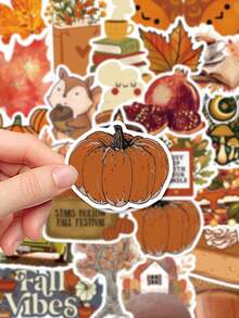 50 张秋季主题贴纸，可用于装饰计划簿、笔记本、手机壳、滑板、吉他、平板电脑、剪贴簿、信封 - 彩色 - 查看 2