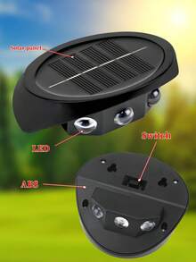 1 件户外太阳能壁灯，600mAh 镍氢电池，超亮凸透镜灯泡，暖光/白光，节日装饰氛围灯，LED 灯泡上下照明，可调光束角，太阳能防水户外壁灯，简约设计，适用于走廊、别墅、酒店、圣诞节和万圣节装饰、户外露营氛围灯、安全照明夜灯 - 升級款-3led凸鏡 - 查看 7