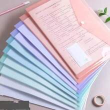 Set de 10/5 dosare transparente din PP, format A4, cu închidere cu clic, organizatoare de documente durabile și impermeabile, în culori asortate Macaron (roz, albastru, verde, violet), pentru studenți și birou, dosare pentru școală, pentru întoarcerea la școală, rechizite școlare