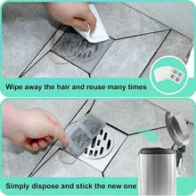 50 Stücke/Packung Einweg-Duschablaufabdeckungen, Mesh-Aufkleber, Duschablaufschutz, geeignet für Badezimmer, Badewanne, Dusche und Waschbecken