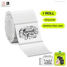 Makrlife 透明热敏标签，50x50mm，1.97 X 1.97 英寸，小型标签打印纸，可打印透明贴纸，适用于小型企业、家庭、婚礼、蜡烛、信封、瓶子、罐子、DIY 徽标设计、多用途防水标签卷，150 个标签/卷 - 彩色 - 查看 16
