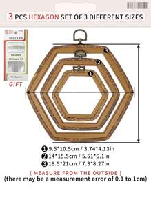 3 قطع/4 قطع أطواق تطريز خشبية بنية داكنة بطراز رجعي، أطواق تطريز DIY بطراز عتيق، أطواق غرزة متقاطعة، أطواق تطريز، أطواق لتعليق أحلام الريح، مصنوعة من ABS وPVC متين، مع خطافات معدنية برونزية للتعليق، يمكن استخدامها كديكور للحقائب والملابس والهواتف والمفاتيح، ديكور هالوين وعيد الميلاد، ديكور المكتب والسرير، تعليق السيارة، تشمل 16 إبرة تطريز للخياطة والاستخدام المنزلي
