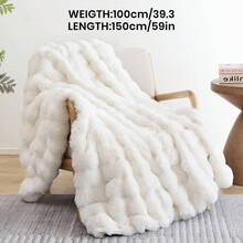 1pc Solid Color Plush Blanket, Available In Multiple Colors, Soft & Warm Faux Fur Luxury Style Throw Blanket, Suitable For Living Room, Bedroom, Sofa And More, Fluffy Long Pile Blanket, Soft & Cozy Sofa Throw, Autumn Decor, Room Decor, Back To School, Study Supplies