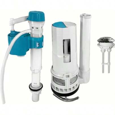 2Inch Top Dual Flush Valve Repair Kit For One Piece Toilet 1013 Tank Height Fits 2.442.83 Drain Holes Includes 2Inch Flush Valve 2.2 Thread Push Button Fill Valve