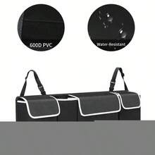 Large Car Boot Pocket Storage Bag Organiser Back Seat Hanger Tidy Hanging Pouch - 黑色 - 查看 5