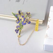Vintage Chinese Style Floral Copper Bookmarks, Decorative Metal Collectibles, Exquisite Crafts, Christmas Gift - Multicolor - View 19