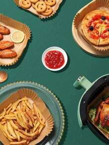 100/50 Pieces High Temperature Resistant Silicone Paper For Oil-Free Frying, Oven Paper For Household Fat, Square Baking Paper