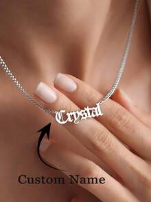 定制不锈钢NK链项链，男女皆宜，适合万圣节装饰、圣诞节礼物、时尚首饰、个性化姓名吊坠项链、嘻哈首饰、金银链项链、定制姓名项链、生日派对礼物、送给朋友、情侣的理想礼物、新年魅力之选