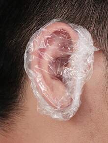 100/200Pcs Disposable Ear Cover Waterproof Bath Shower Hair Dyeing Ear Protector Shield Earmuffs Caps Barber Tools Salon Accessories