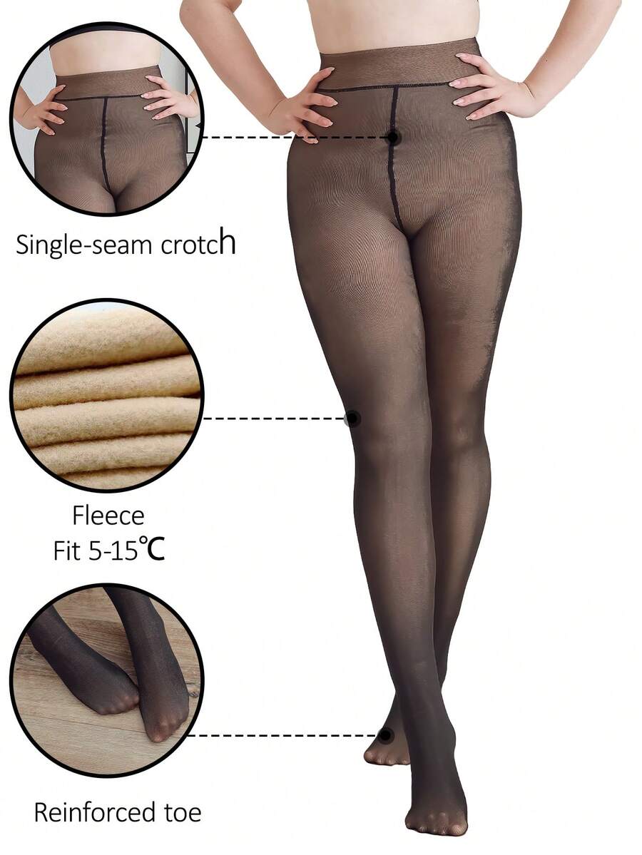 1 buc. colanți transparenți 2800D, elasticitate ridicată, croială skinny, ridicare inghinală, căptușeală termică caldă, potriviți pentru casă, călătorii, vacanță, ținute în aer liber, la modă și versatili, toamnă/iarnă