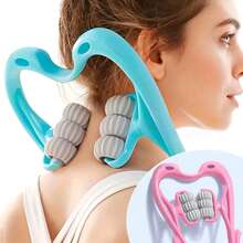 多功能手动颈部按摩器，手持式迷你夹式颈部按摩器，适用于颈部、肩部和背部，家用 - 彩色 - 查看 4