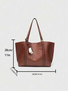 Za Home Commuter Tote Bag 2025 Summer New High-Capacity Fashion Shoulder Bag Waxed Leather Retro Portable Shopping Bag(No Gift Bag)